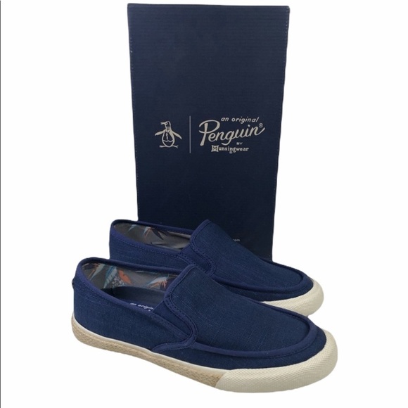ORIGINAL Penguin Rodney Navy Slip On Loafers - Picture 1 of 10